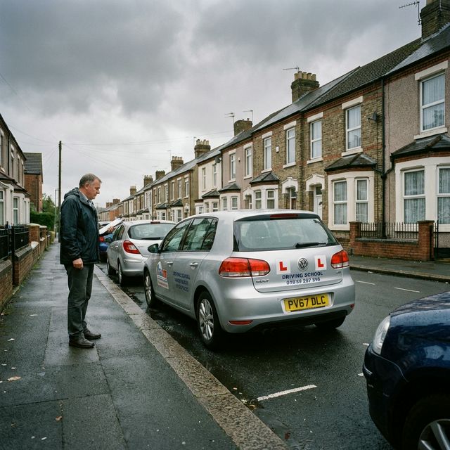 Learner driver practising before an earlier driving test
